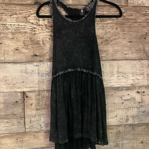 POL Black Distressed Babydoll Tank Top
